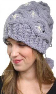 knit hat with rhinestones